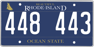 RI license plate 448443