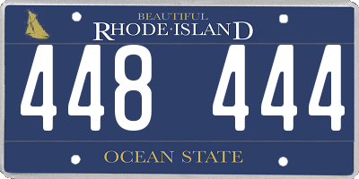 RI license plate 448444