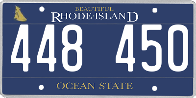 RI license plate 448450