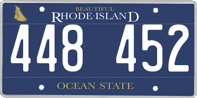 RI license plate 448452