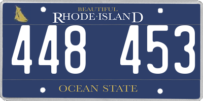 RI license plate 448453