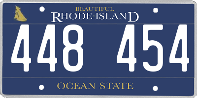 RI license plate 448454