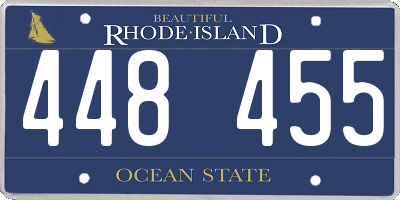 RI license plate 448455