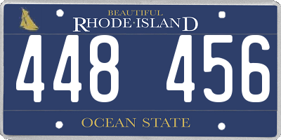 RI license plate 448456