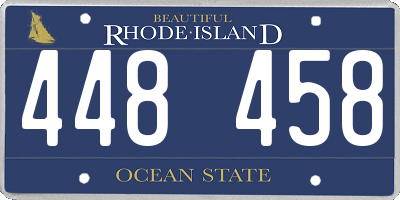RI license plate 448458