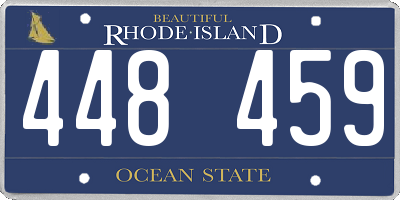 RI license plate 448459