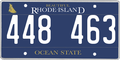 RI license plate 448463
