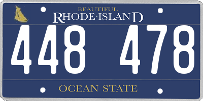 RI license plate 448478