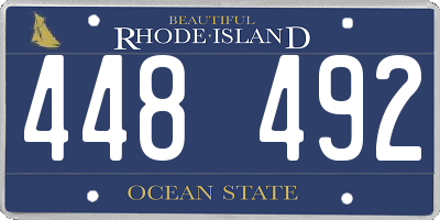 RI license plate 448492