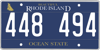 RI license plate 448494