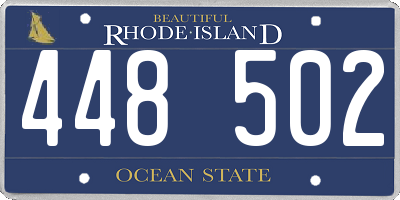 RI license plate 448502