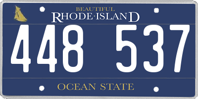 RI license plate 448537