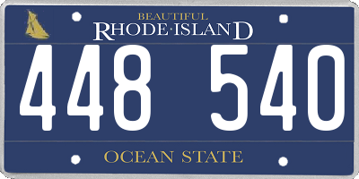 RI license plate 448540