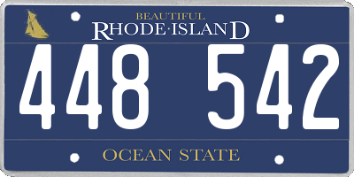 RI license plate 448542