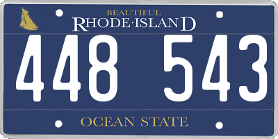 RI license plate 448543