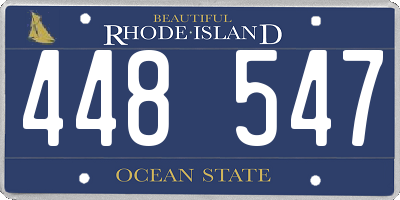 RI license plate 448547
