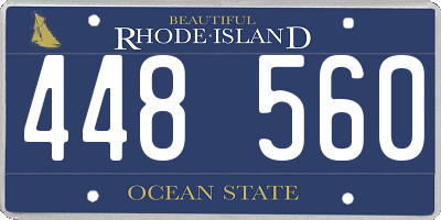 RI license plate 448560