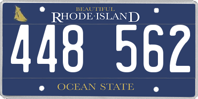 RI license plate 448562