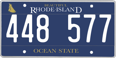 RI license plate 448577