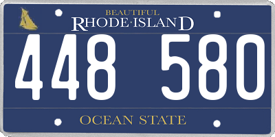 RI license plate 448580