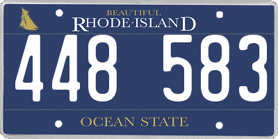 RI license plate 448583