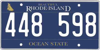 RI license plate 448598