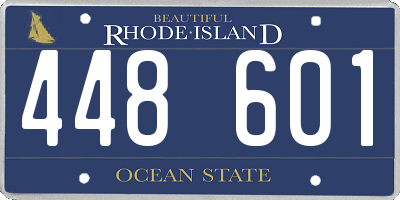 RI license plate 448601