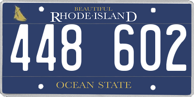 RI license plate 448602