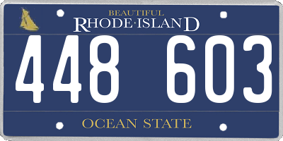 RI license plate 448603