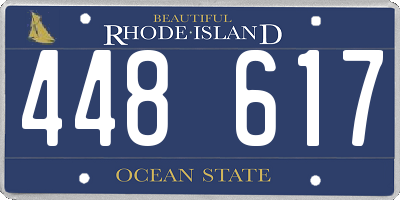 RI license plate 448617