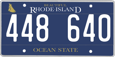 RI license plate 448640