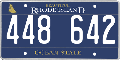 RI license plate 448642