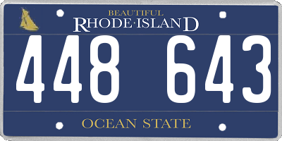 RI license plate 448643
