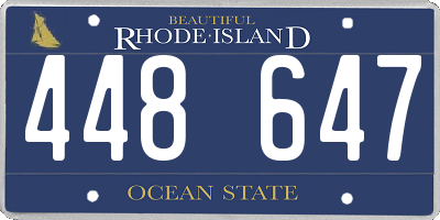 RI license plate 448647