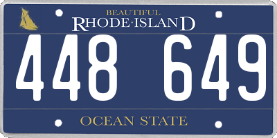 RI license plate 448649