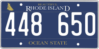 RI license plate 448650