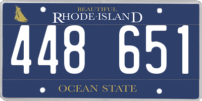 RI license plate 448651