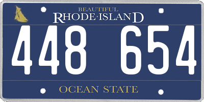 RI license plate 448654