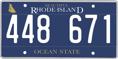 RI license plate 448671