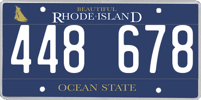 RI license plate 448678