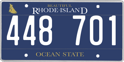 RI license plate 448701