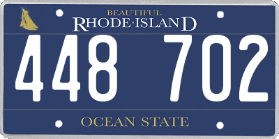 RI license plate 448702