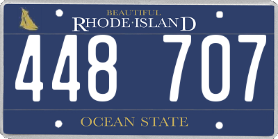 RI license plate 448707