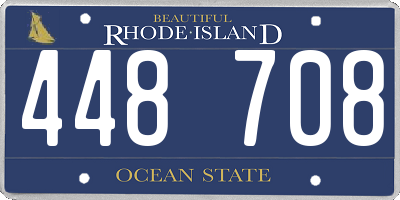 RI license plate 448708
