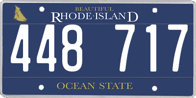 RI license plate 448717