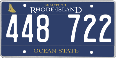 RI license plate 448722