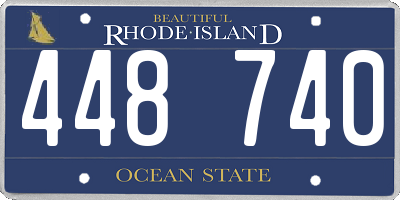 RI license plate 448740