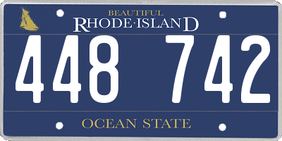 RI license plate 448742