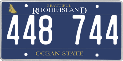 RI license plate 448744