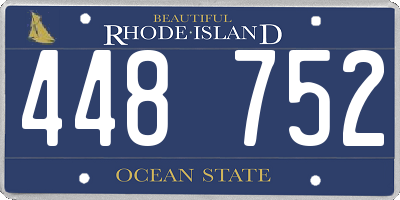 RI license plate 448752